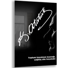 Exela Home Atatürk Sözleri 1 Cam Tablo - Dikey Motif 02-008