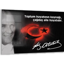 Exela Home Atatürk Sözleri 6 Cam Tablo - Yatay Motif 01-008