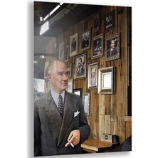 Atatürk Cam Tablo - Yatay Motif 01-042