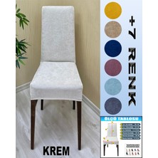 GL Home 6 Adet Babyface Kadife Kumaş Sandalye Kılıfı Yıkanabilir Likralı Esnek Lastikli, Sandalye Örtü