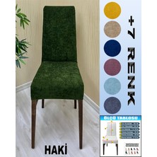 GL Home 6 Adet Babyface Kadife Kumaş Sandalye Kılıfı Yıkanabilir Likralı Esnek Lastikli, Sandalye Örtü