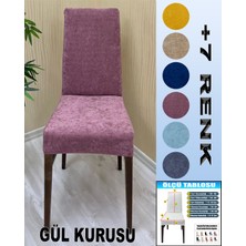 6 Adet Babyface Kadife Kumaş Sandalye Kılıfı Yıkanabilir Likralı Esnek Lastikli, Sandalye Örtü