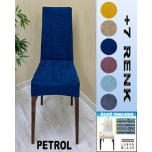 GL Home 6 Adet Babyface Kadife Kumaş Sandalye Kılıfı Yıkanabilir Likralı Esnek Lastikli, Sandalye Örtü