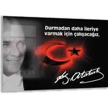 Atatürk Sözleri 6 Cam Tablo - Yatay Motif 01-011