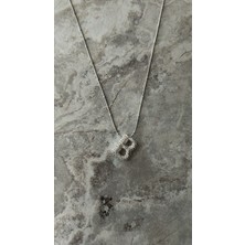 Keyper B Harfli Zirkon Taşlı Çelik Kolye