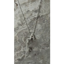 Keyper A Harfli Zirkon Taşlı Çelik Kolye