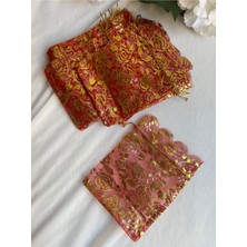 10ADET Gold Detaylı Tül Kese - 12X15CM