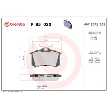 Golf Mk4 Brembo P85020 Arka Fren Balataları P85020