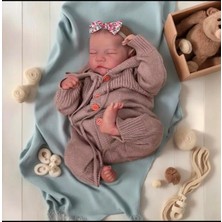 Luxury 49 cm Silikon Reborn Gerçekçi Bebek Uykucu Vinil Bebek 1 Adet