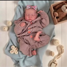 Luxury 49 cm Silikon Reborn Gerçekçi Bebek Uykucu Vinil Bebek 1 Adet