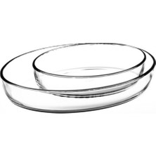 Luxury 159033 Paşabahçe 2'li Oval Borcam , Oval Borcam Tepsi 1 Adet