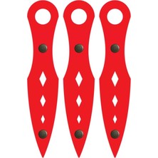 Ahtek Ahşap Oyuncak Samuray Seti 4 Lü, Kalkan +Katana Kılıcı + Ninja Yıldızı Kohga + Fırlatma Bıçağı Kunai Kırmızı