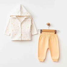 Eslenza Tavşanlı Kapşonlu Hırka Pantolon Üçlü Set(Organik)