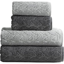 Store Home Sarmaşık Çift Renk Banyo Havlusu, 4'lü Paket 2 Parça (70 x 140),2 Parça (50 x 90 cm) Yumuşak ve Emici, Kaliteli Günlük Kullanıma UYGUN %100 Pamuk Havlu (Antrasit-Gri)