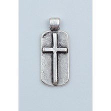 Bu Farklı Haç Künye Kolye Ucu - Antik Gümüş Kaplama - Kod:138