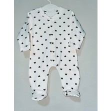 Baby Land Kız Çocuk Tulum Kalp Desenli 3'lü Tulum Kombin Set  Pamuk