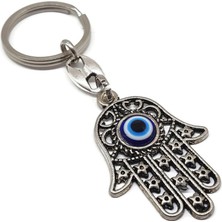 Sylvery Jewels Nazar Boncuklu Metal Fatma Eli Anahtarlık