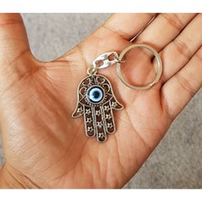 Sylvery Jewels Nazar Boncuklu Metal Fatma Eli Anahtarlık