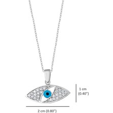 Sylvery Jewels Gümüş Zirkon Taşlı Nazar Boncuğu Gizli Nazar Boncuğu Göz Kolye 925 Ayar Gümüş Nazar Kolye