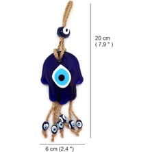 Cam Nazar Boncuğu Fatma Eli Figürü Duvar Süsü 20 x 6 cm