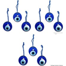 Cam Nazar Boncuğu 9'lu Set Şeklinde 4 cm  Cam Nazarlık