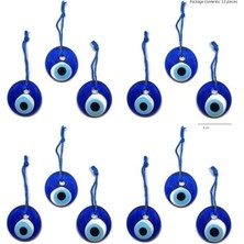 Cam Nazar Boncuğu 12'li Set Şeklinde 4 cm  Cam Nazarlık