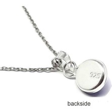 Sylvery Jewels Şeffaf Açık Mavi Renk 8 mm Cam Nazar Boncuğu 925 Ayar Gümüş Kolye