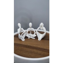 Gizzstore Home Bedensiz Bedenler: Meditasyon, Kral ve Düşünür Dekoratif Hediyelik Biblo Plastik 12  cm  Beyaz