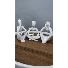 Gizzstore Home Bedensiz Bedenler: Meditasyon, Kral ve Düşünür Dekoratif Hediyelik Biblo Plastik 12  cm  Beyaz