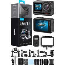 Akaso Brave 8 4K 60FPS Aksiyon Kamera Süper Aksesuar Seti Türkiye Su Geçirmez