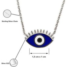 Sylvery Jewels Lazer Mineli Göz Nazar Boncuğu 925 Ayar Gümüş Kolye