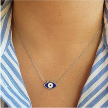 Sylvery Jewels Lazer Mineli Göz Nazar Boncuğu 925 Ayar Gümüş Kolye