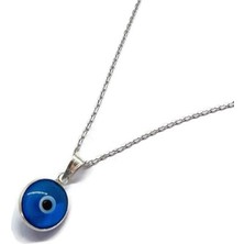Sylvery Jewels 10 mm Nazar Boncuğu Gümüş Kolye 925 Ayar Gümüş Nazar Boncuğu Göz Kolye