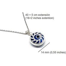 Sylvery Jewels Şeffaf Açık Mavi Renk Göz Nazar Boncuğu Kolye 925 Ayar Gümüş Nazar Boncuğu Kolye