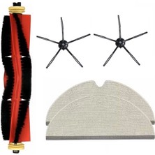 Asgard Grup Roborock S50/S55 Maxv Uyumlu 1 Adet Ana Fırça 2 Adet Mop 2 Adet Siyah Yan Fırça