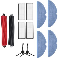 Asgard Grup Roborock S8+ Uyumlu 1 Adet Ana Fırça  4 Adet Filtre 2 Adet Siyah Yan Fırça 4 Adet Mop