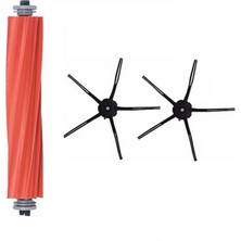 Asgard Grup Roborock S7 Maxv Uyumlu 1ADET Ana Fırça 2 Adet Siyah Yan Fırça