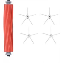 Asgard Grup Roborock S7 Maxv Ultra Uyumlu 1 Adet Ana Fırça 4 Adet Beyaz Yan Fırça