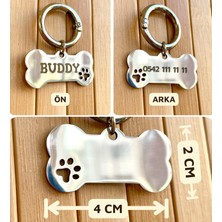 Loren Gift Isme Özel Çelik Kedi Köpek İsimlik Künyesi Gümüş