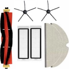 Asgard Grup Roborock S50/S55 Maxv Uyumlu 1 Adet Ana Fırça 2 Adet Filtre 2 Adet Siyah Yan Fırça 2 Adet Mop