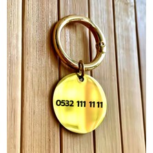 Loren Gift Isme Özel Çelik Köpek Kedi İsimlik Künyesi Gold