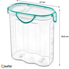 Mergen Store Kilitli Kapaklı Contalı Hava,su Sıvı Geçirmez 2,4 Litre Erzak Saklama KABI-SA590