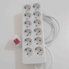 2 Metre Anahtar Fişli 12 Li Uzatma Kablosu