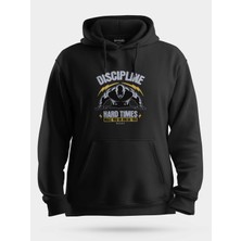 Nirvoda Discipline Fitness Disiplin Baskılı Unisex Kapüşonlu Sweatshirt