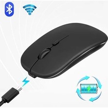 Brijo ivo tech Sessiz Tıklama Şarjlı Çift Modlu Bluetooth Kablosuz 2.4ghz Siyah-beyaz-açik mavi Mouse