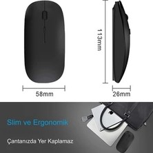 Brijo ivo tech Sessiz Tıklama Şarjlı Çift Modlu Bluetooth Kablosuz 2.4ghz Siyah-beyaz-açik mavi Mouse