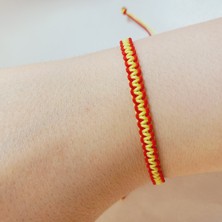Sarı Kırmızı Galatasaray Örgü Bileklik, Galatasaray Spor Renkleri Taraftar Bilekliği, Gs Makrome Bileklik, Erkek Hediyesi, Maç Aksesuarı, Sarı Kırmızı Bileklik, İp Bileklik, Taraftar Bileklik