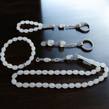 Kedi Gözü Tesbih - Kedi Gözü Bileklik - Kedi Gözü Anahtarlık - Tesbih Anahtarlık - Türk Bayraklı (Gece Parlayan Taş)