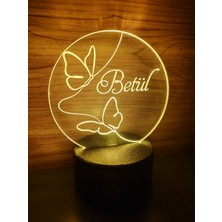 Kişiye Özel Kelebek Masa Lambası ( Pilli )