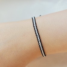 Crystal Atelier Siyah Beyaz Beşiktaş Örgü Bileklik